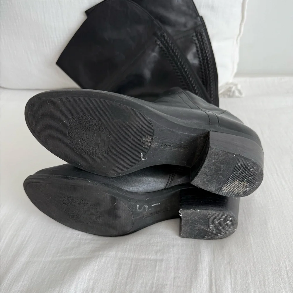 Vince Camuto Black Bendra Tall Leather Riding Boots